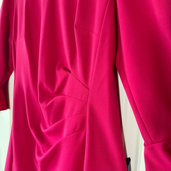 Karl Lagerfeld Hot Pink Tulip Bell Sleeve Dress Size 12 - Picture 3 of 10